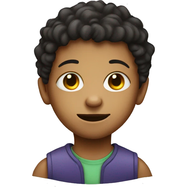 A kid that has a alien face emoji