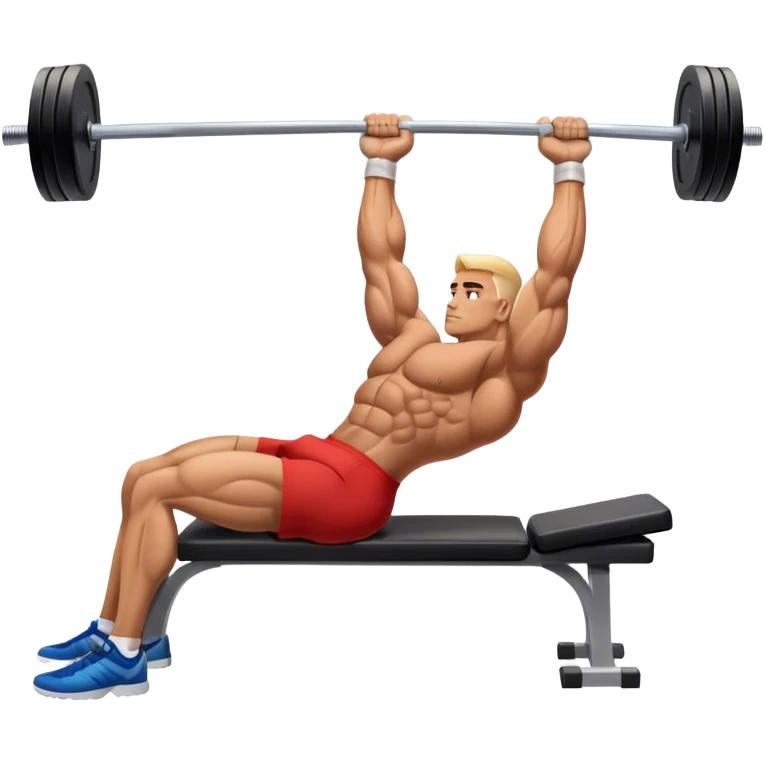 side-view bodybuilder lying down barbell glute-bridges emoji