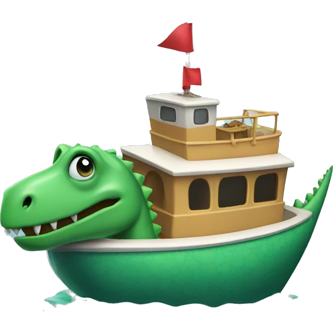 Dinosaur boat birthday emoji