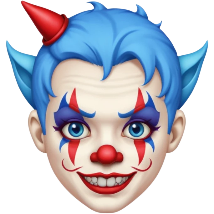 BLUE HAIRED DEVIL CLOWN emoji