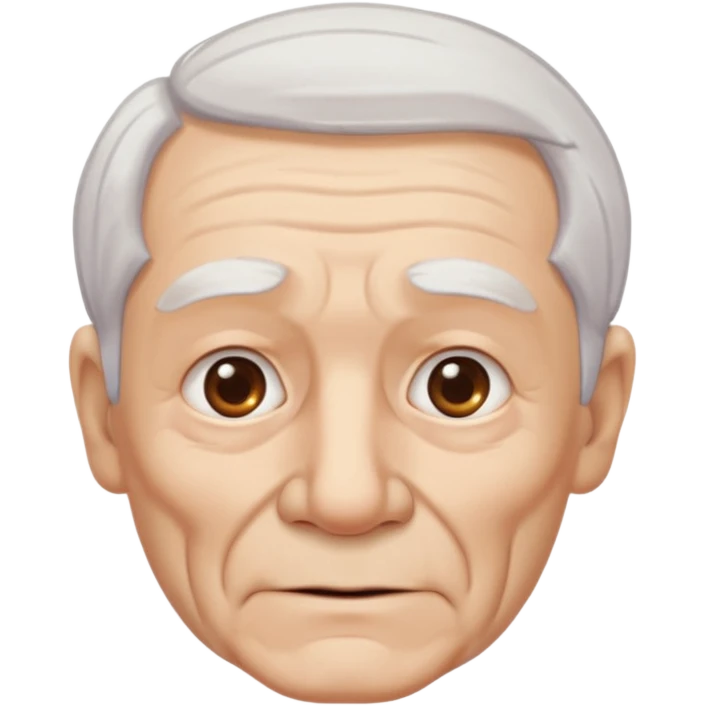 old man white neutral face without moustache and beard with hair emoji
