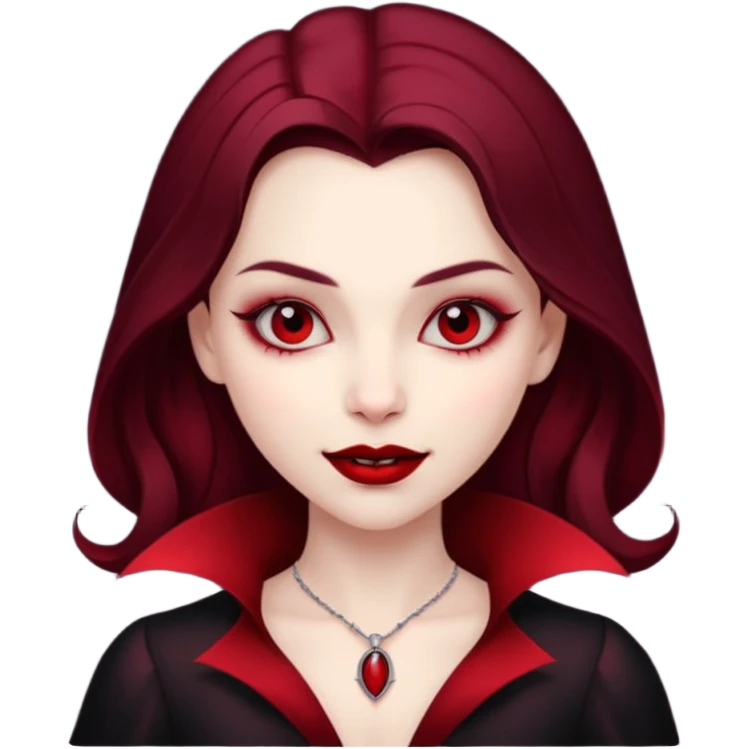 Girl vampire with a seductive smile emoji
