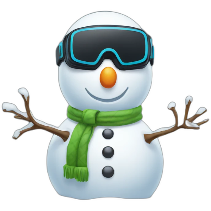 snowman wearing vr headset emoji