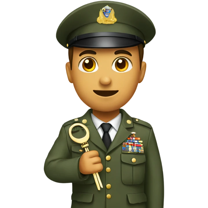 Army Sergeant holding a key  emoji