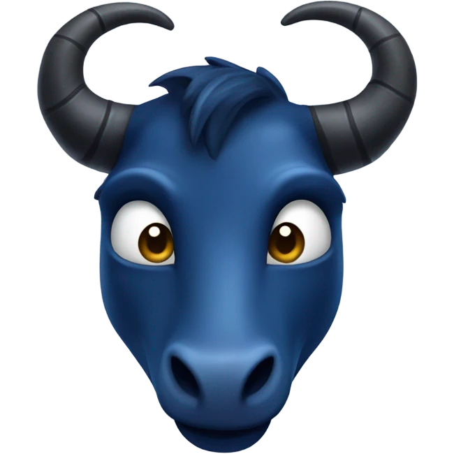realistic dark blue horn emoji