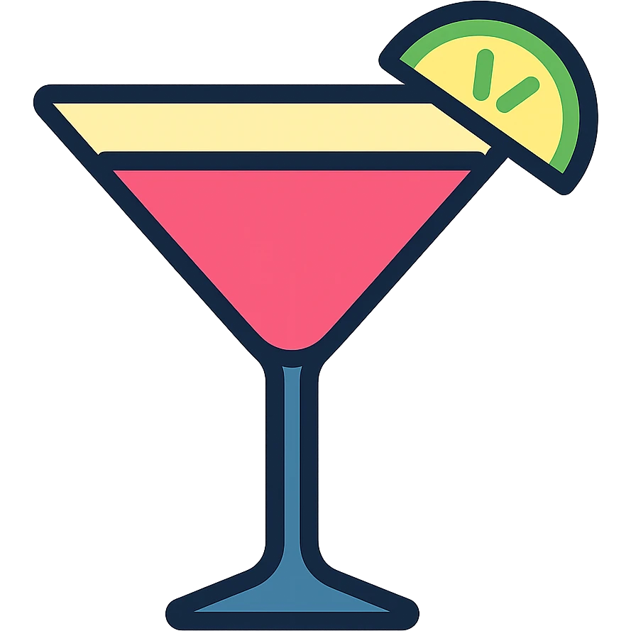 cosmopolitan cocktail in a martini glass, vibrant color emoji