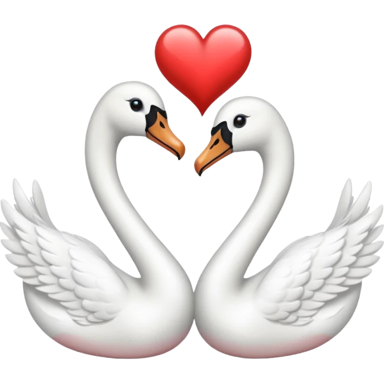 Dos cisnes  formando un corazón con sus cuellos  emoji