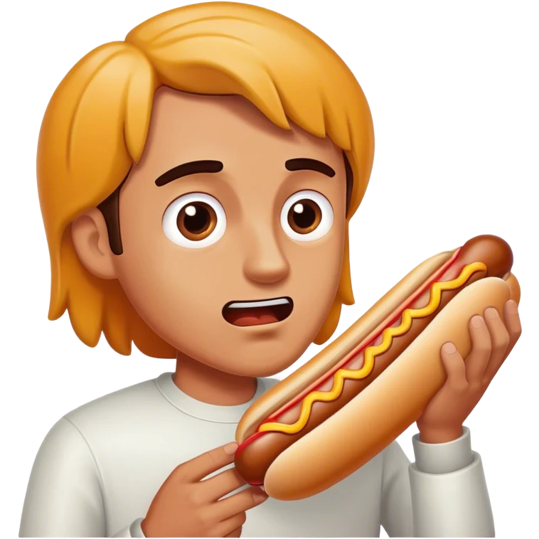 Guy getting slapped in face with hotdog emoji