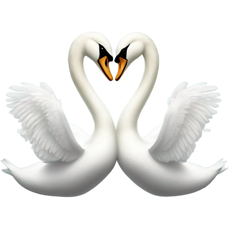 White swans making heart emoji