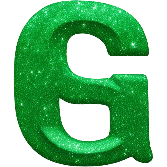 green Glitter letter G emoji