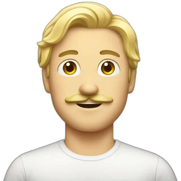 blonde male with moustache emoji