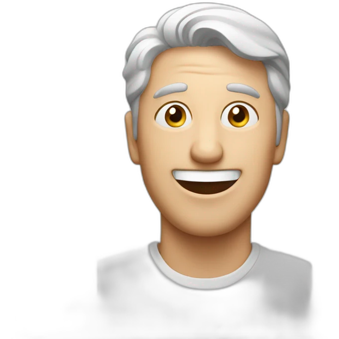 happy man with marble emoji