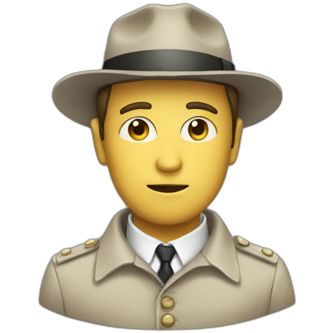 white detective high collar emoji