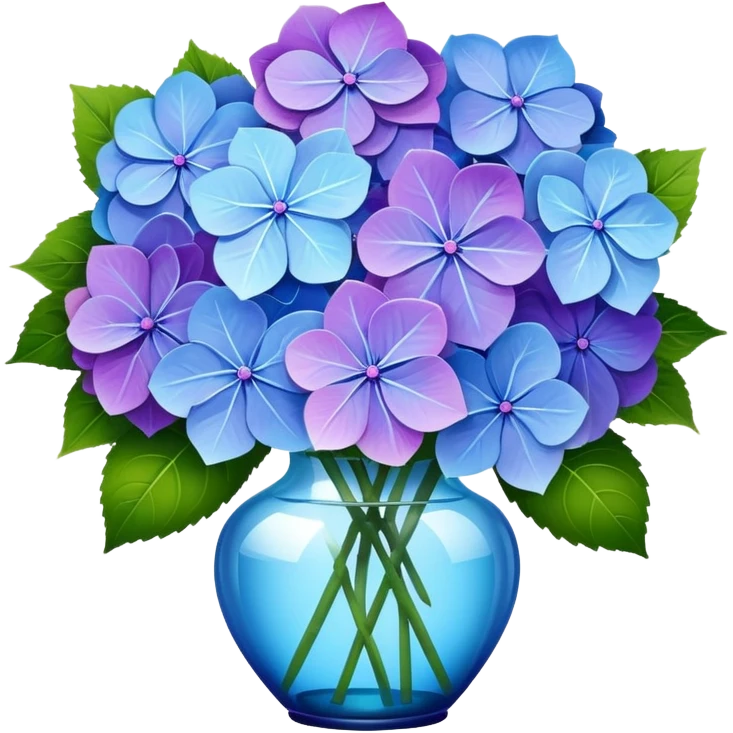 A beautiful bouquet of purple and blue hydrangea flowers emoji