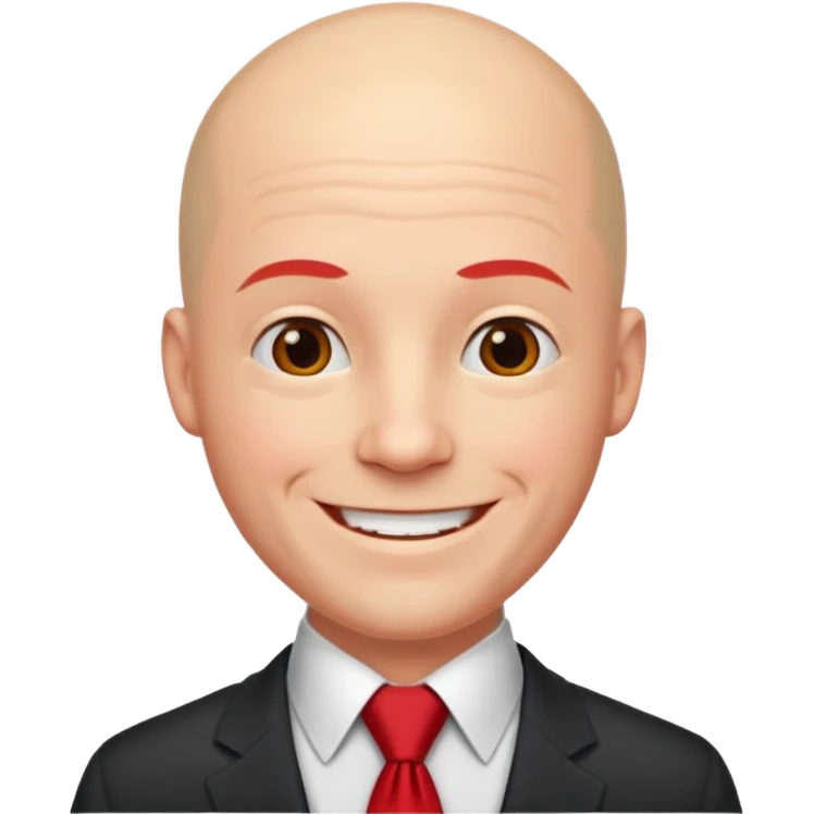 bald with red necktie emoji