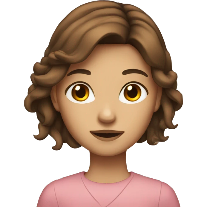 Girl wit brown hair and Brown eyes emoji