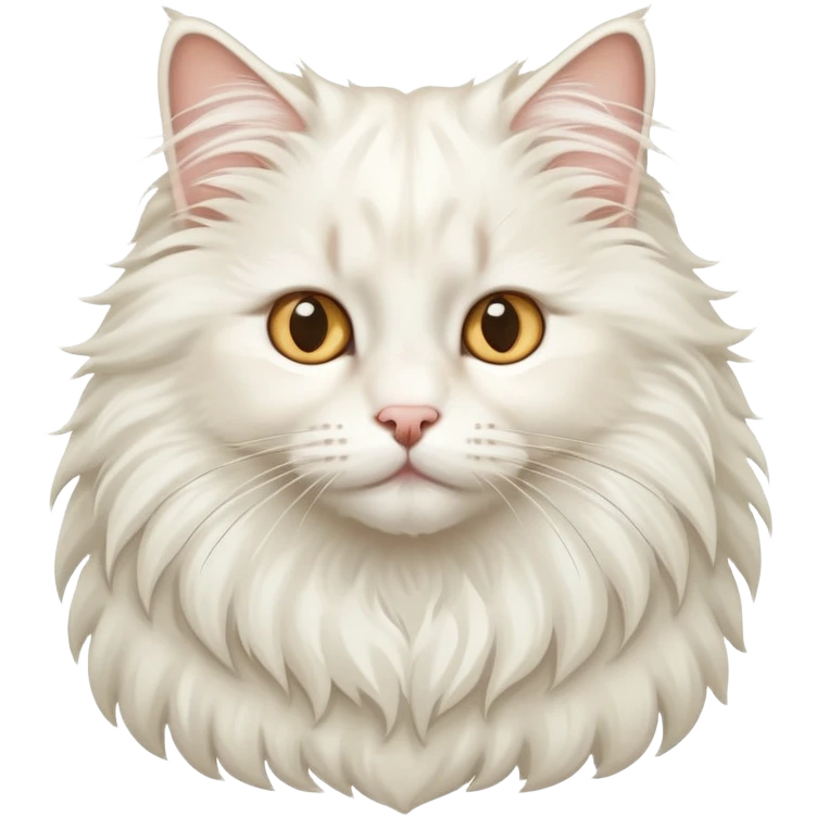 Cute white norwegian forest cat with a fluffy mane emoji