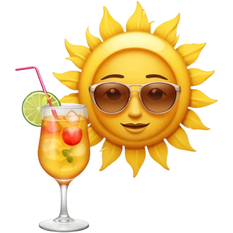 sun having a drink emoji