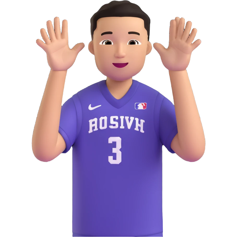 Jalen Brunson basketball celebration, making a heart gesture with hands emoji