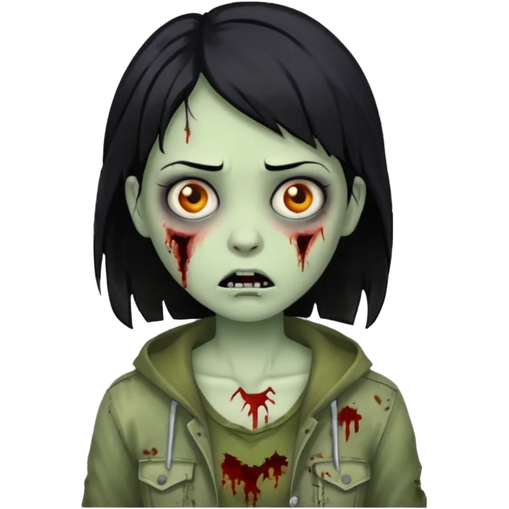 girl zombie with black hair emoji