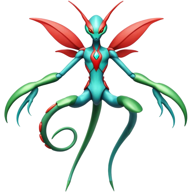  Cool Edgy Shiny Futuristic Ethereal Legendary Scizor-Deoxys-Digimon-Flygon-hybrid full body emoji