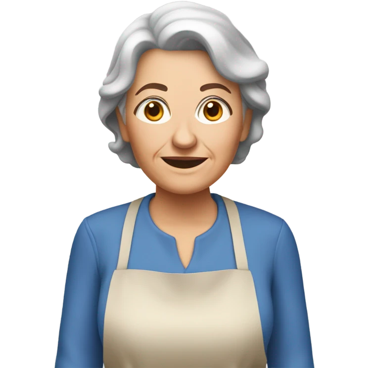 Brown hair white grandmother baking pie emoji