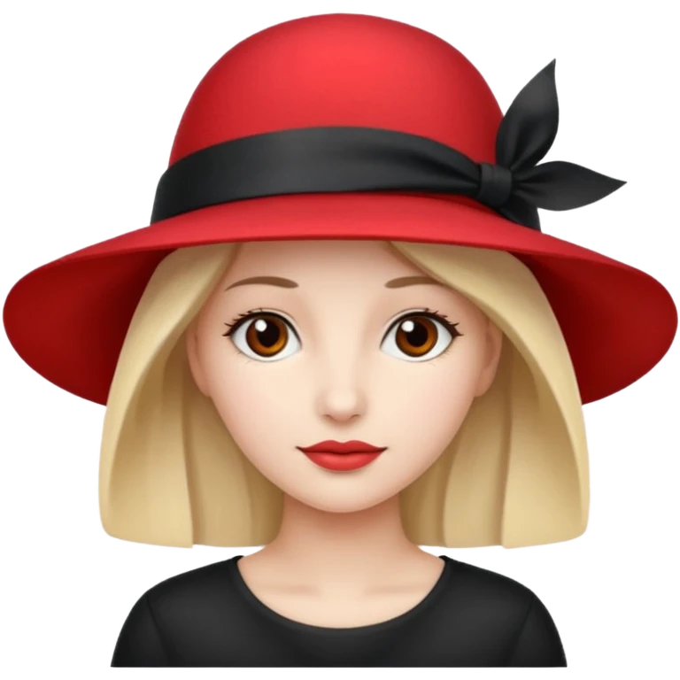 Ladies red hat with ribbon  emoji