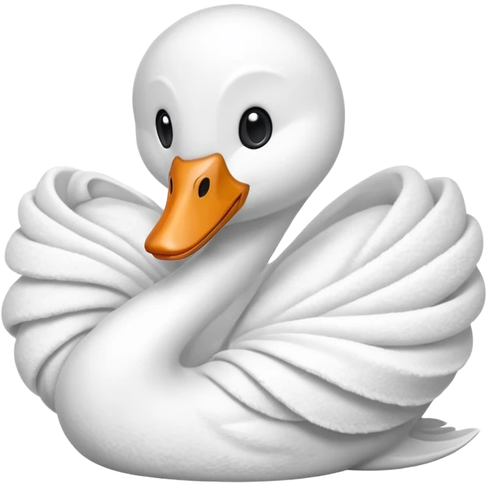 towel shaped like swan emoji