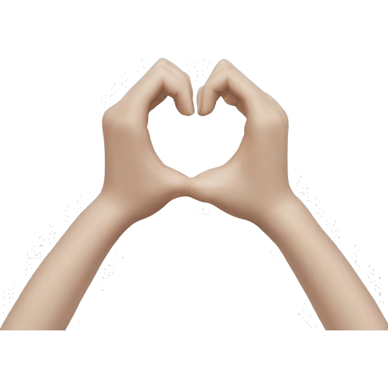 Two pale hands making a heart emoji