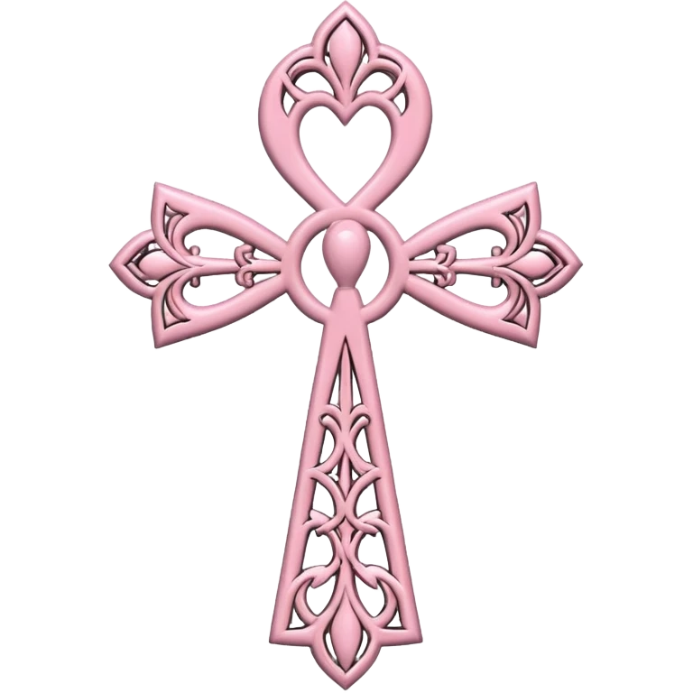 Light pink gothic ankh with spiderwebs  emoji