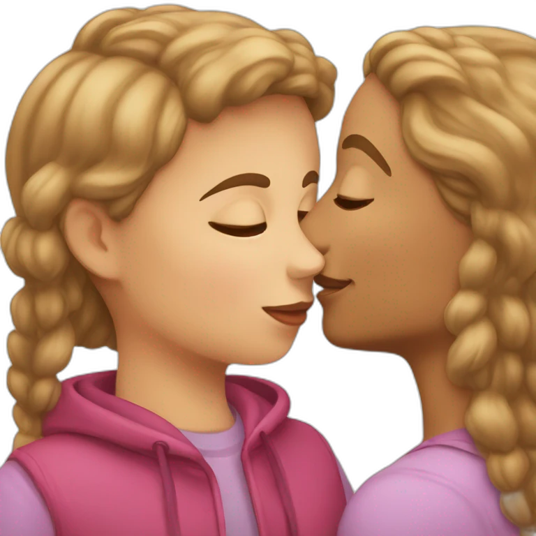 Girl kissing teanager emoji