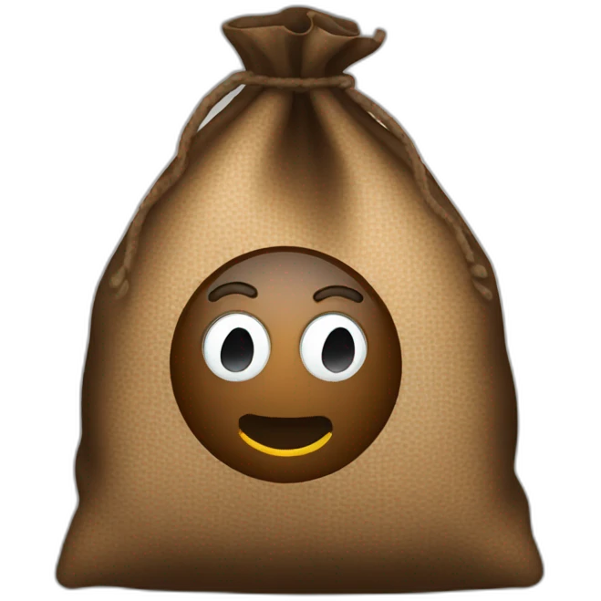 money bag dark brown emoji