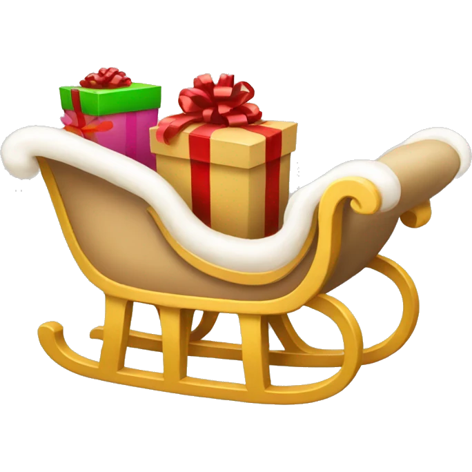 beige sleigh with gifts emoji