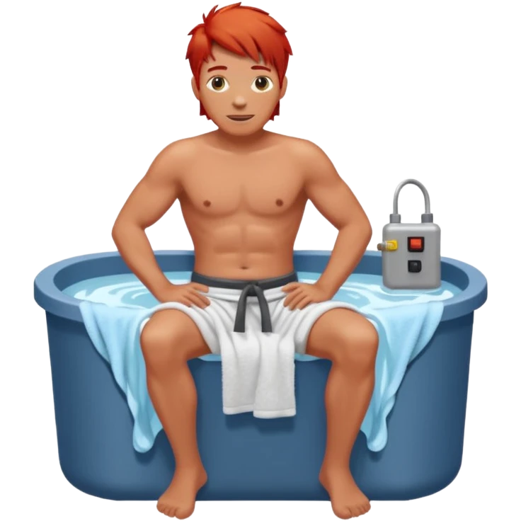 full bady red electrshn relaxing in hot water  emoji