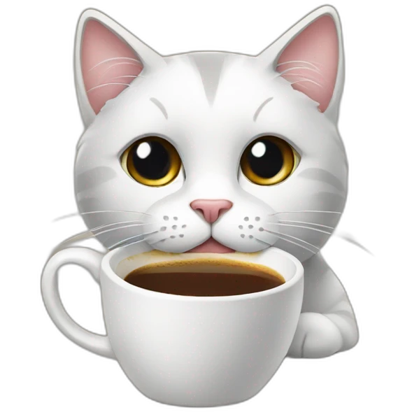 cat drinking coffee emoji