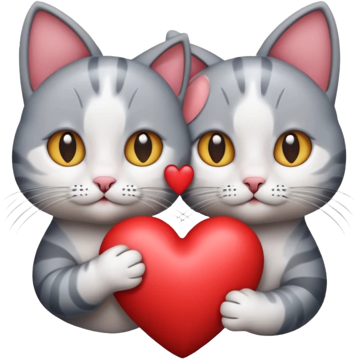 heart cats 4 grey emoji