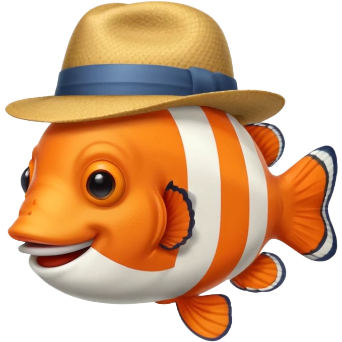 Clownfish with a fedora, smiling emoji