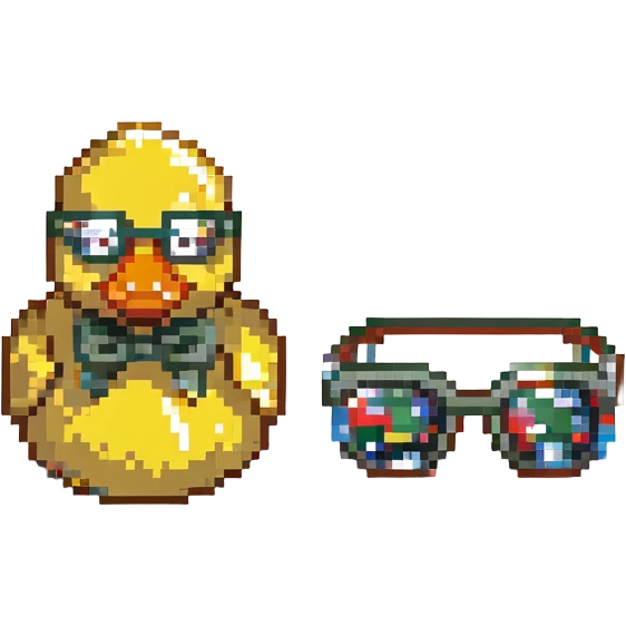 Rubber duck wearing tiny glasses emoji