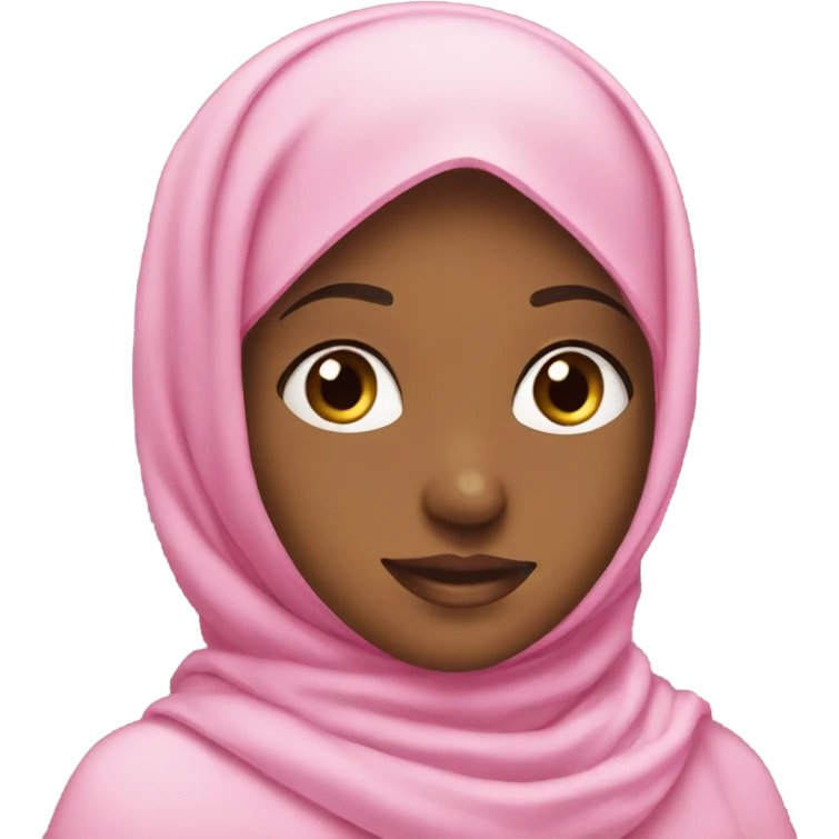The girl wearing the pink hijab uses accessories on her hijab emoji
