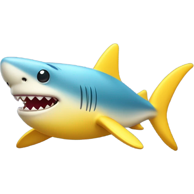 Cute smiling yellow shark emoji