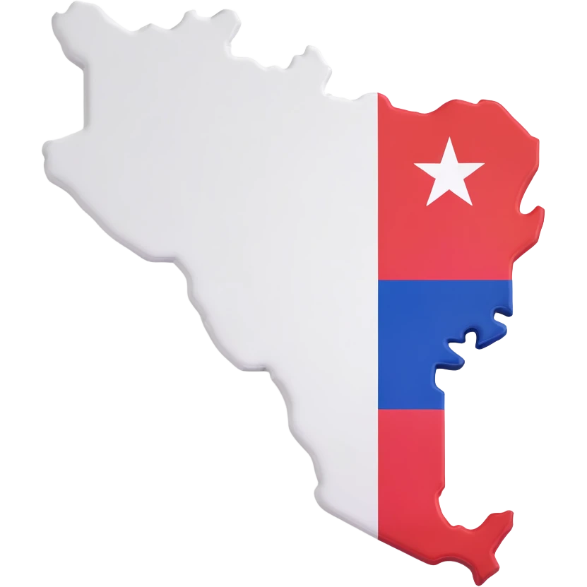 Chile country map with flag colors emoji