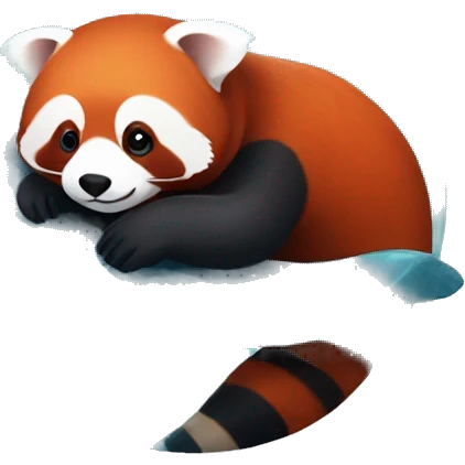 Red Panda hugging a manatee emoji