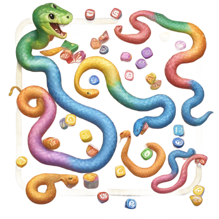 Cornsnake playing candy land with other cornsnakes emoji