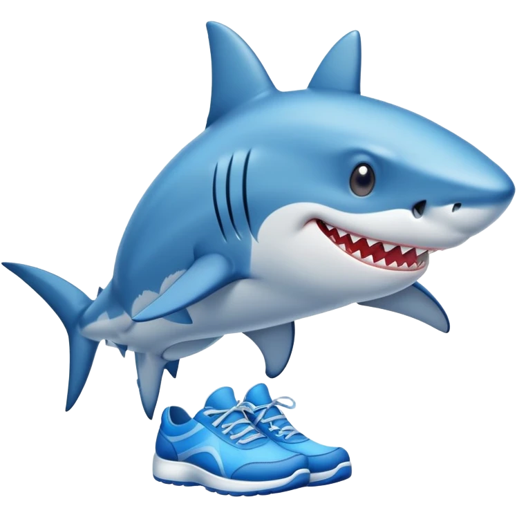 create a shark whith blue shoes emoji
