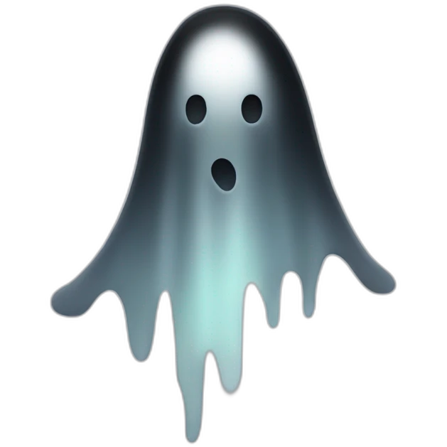 A black shadow in the form of a ghost emoji