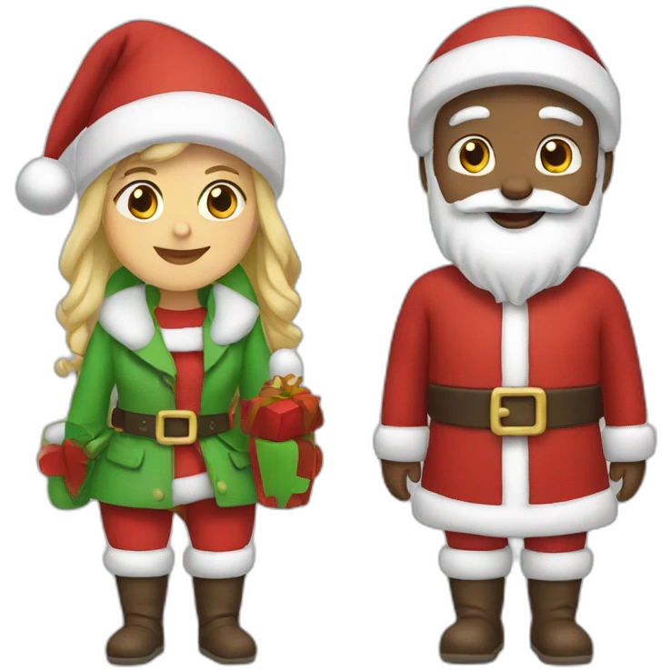 Man and woman Santa Claus  emoji