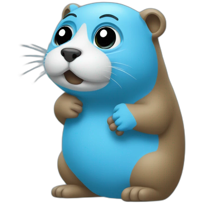 Blue Golang gopher emoji