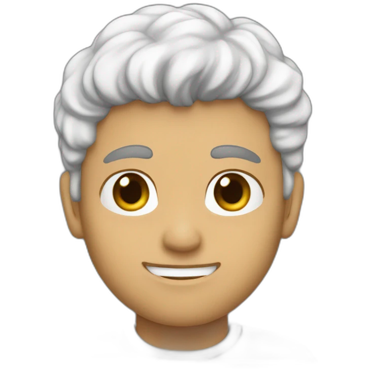 joven blanco con pelo negro y remera blanca emoji
