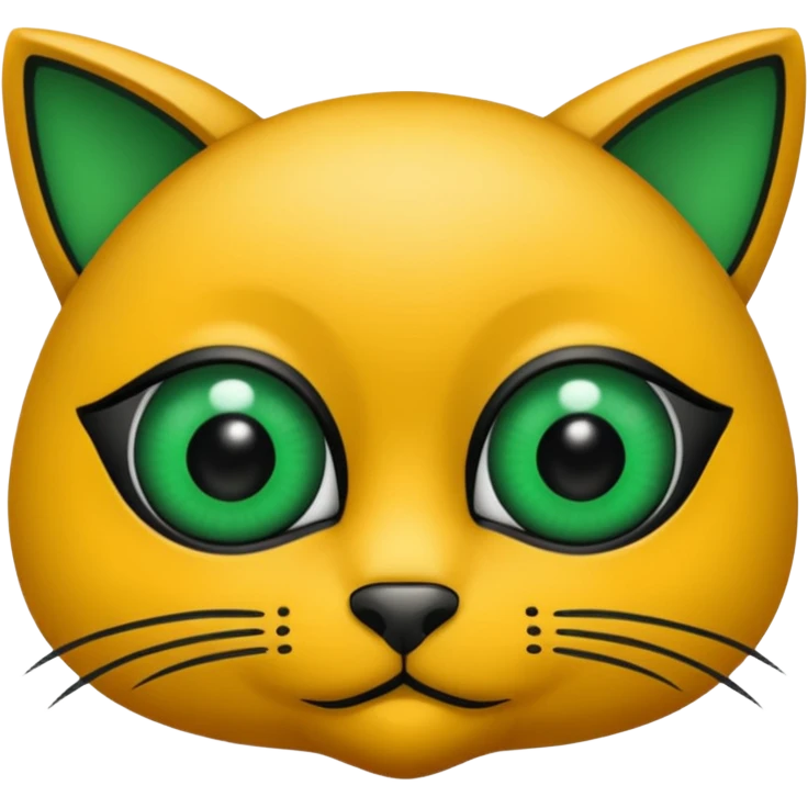 Gata con ojos verdes y negro emoji