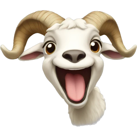 Laughing mushroom-goat emoji